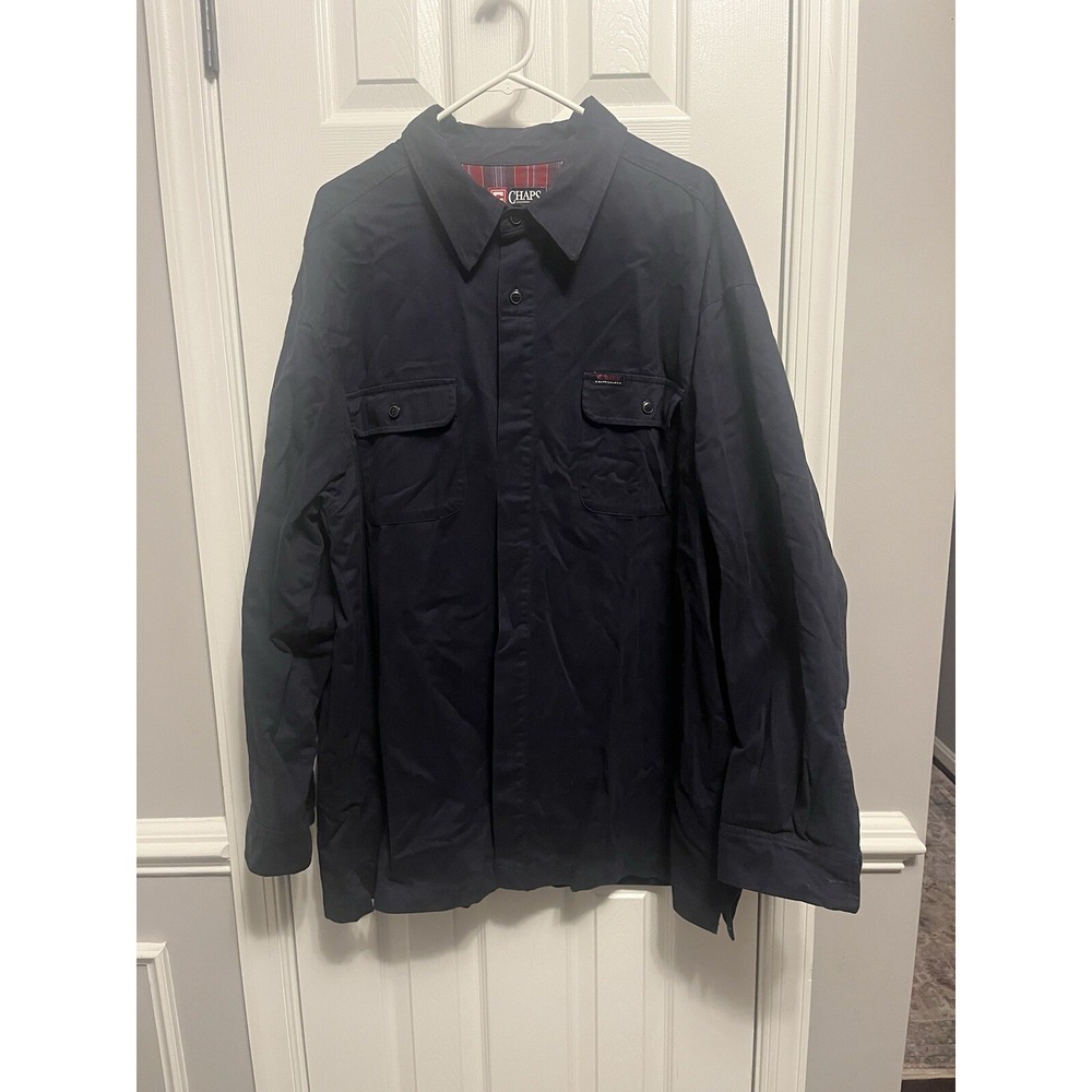 Vintage Chaps Ralph Lauren men's jacket shirt, men's size XL Navy Blue Workwear
